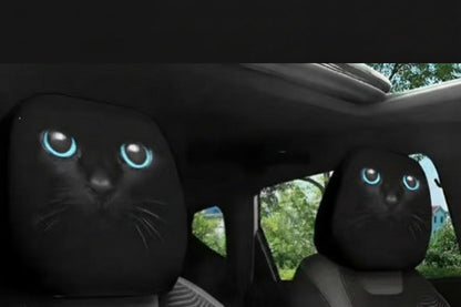 Scary Halloween Car Headrest Cover – Printed Creepy Face Seat Protector for Funny Vehicle Decorations, Haunted Themes and Spooky Seasonal Styling