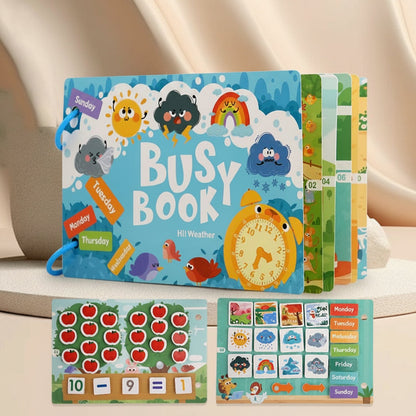 Montessori Quiet Busy Book - Early Learning Activity Binder for Toddlers with Matching Games and Skill Building