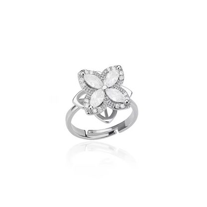 Anti-Stress Sunflower Spinner Ring – Stainless Steel Anxiety Fidget Jewelry for Women with Rotating Sun Star Design Christmas Gift.