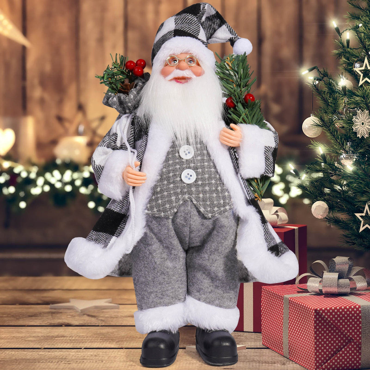 Handcrafted Santa Claus Plush Ornament – Cute Christmas Cloth Figurine for Holiday Parties, Home Decorations, Festive Displays & Winter Celebration Décor