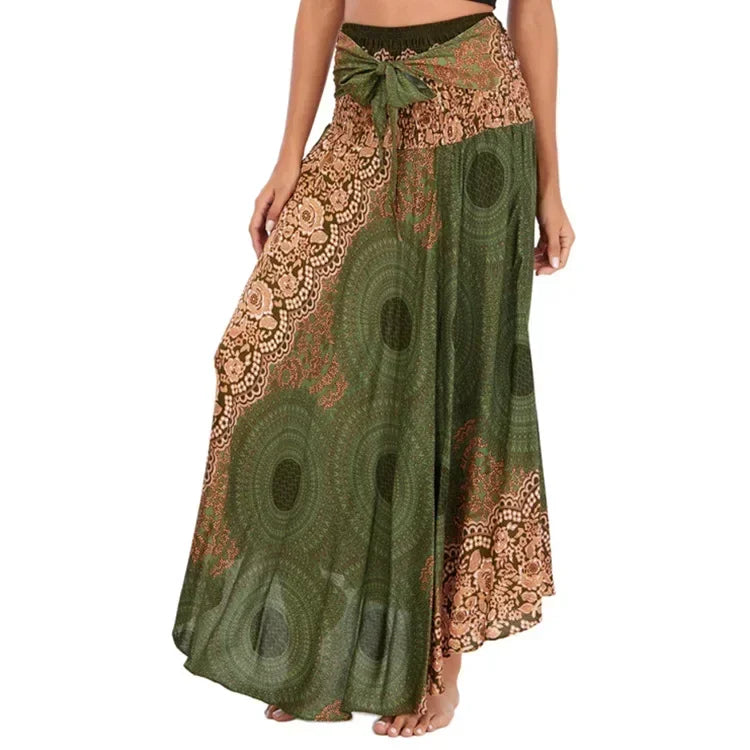 Women’s Boho Maxi Skirt – Loose Vintage Y2K Long Skirt for Summer, Casual Streetwear, Vacation Outfits and Effortless Everyday Styling