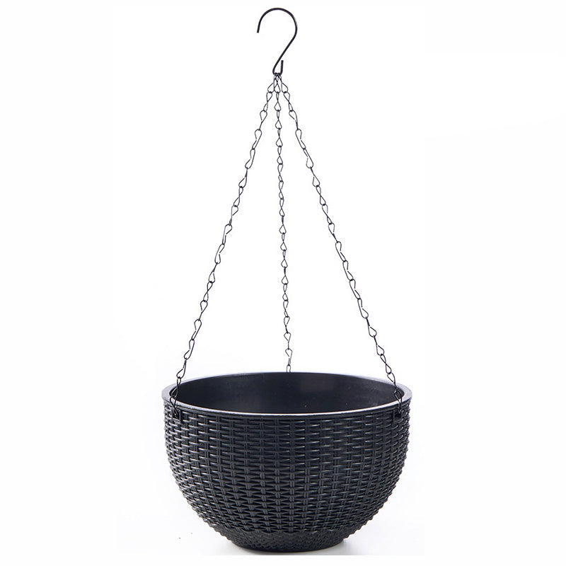 Hanging Plastic Flower Pot – European Honeycomb Pattern Imitation Rattan Basket for Indoor Plants, Balcony Decor and Vertical Gardening