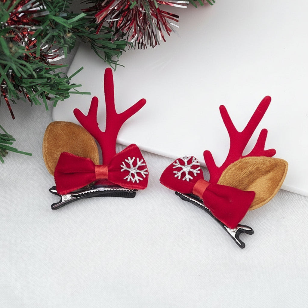 Christmas Light-Up Headband – LED Deer Ears Hair Clips & Accessories for Holiday Parties, New Year Celebrations & Cute Festive Gifting