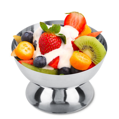 Stainless Steel Goblet Dessert Bowls – Elegant 2026 Ice Cream, Salad, Fruit and Snack Cups for Home Dining, KTV Bars and Parties