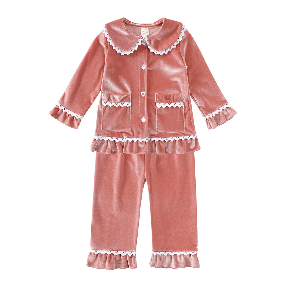 Kids Tales Christmas Pajama Set – Classic Red Velvet and Plaid Family Matching Outfits for Toddlers, Boys, and Girls Holiday Clothing