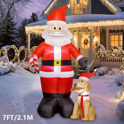 Christmas Inflatable Snowman & Santa - 8FT Giant Outdoor LED Garden Decoration for Holiday Parties, Front Yard Displays, Festive Winter Celebration Decor