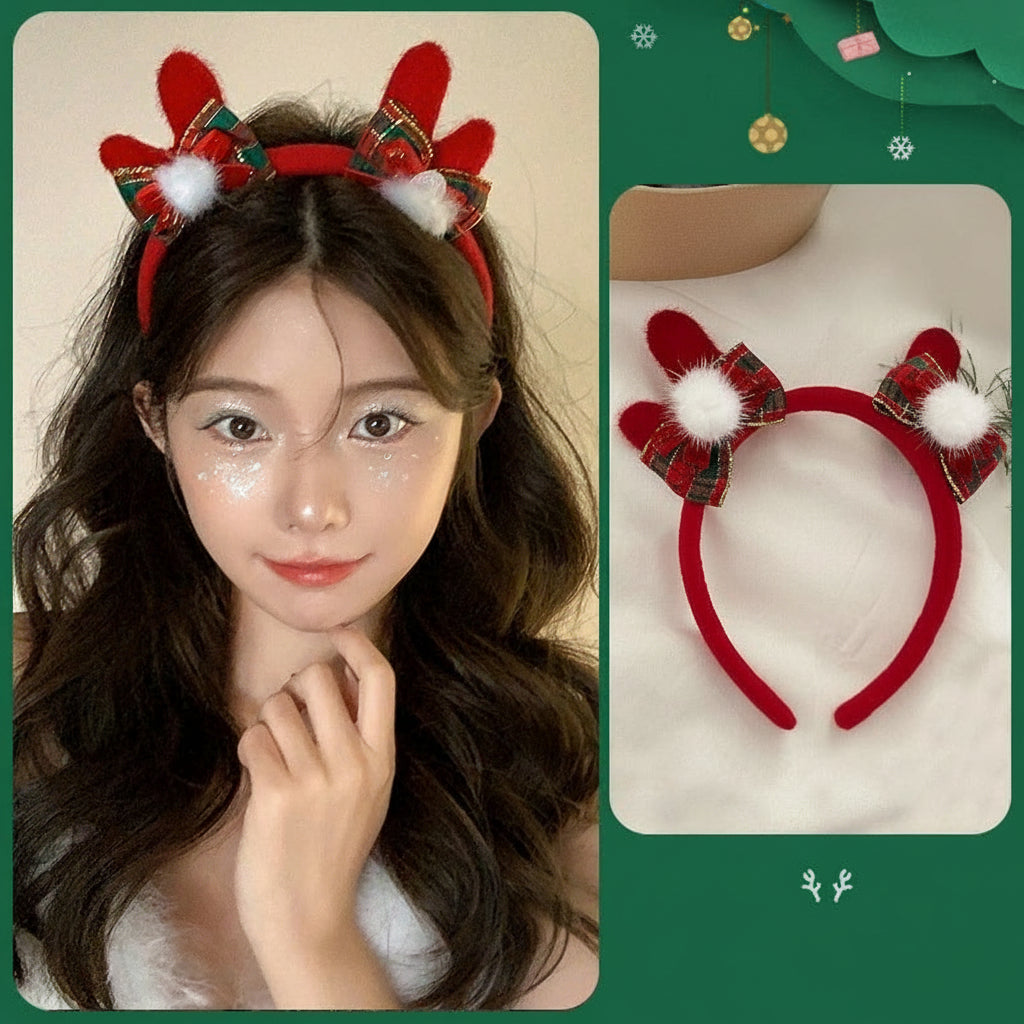 Christmas Light-Up Headband – LED Deer Ears Hair Clips & Accessories for Holiday Parties, New Year Celebrations & Cute Festive Gifting