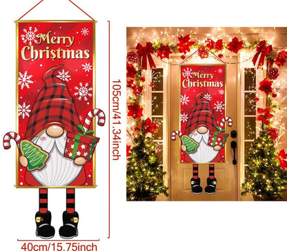 Christmas Hanging Flag Banner -Festive Doorway Decoration for Home, Vibrant Xmas Ornament for Navidad, New Year Celebrations and Winter Holiday Styling
