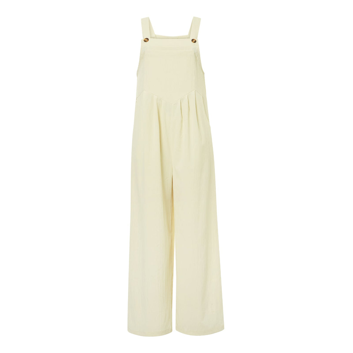 Women’s Loose Fit Jumpsuit – Trendy Solid Color Wide-Leg Suspender Overalls with Buttons & Pockets for Casual Streetwear Fashion