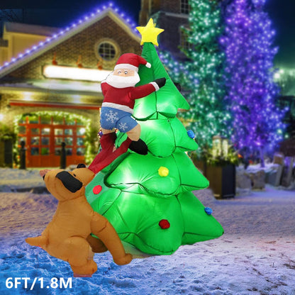 Christmas Inflatable Snowman & Santa - 8FT Giant Outdoor LED Garden Decoration for Holiday Parties, Front Yard Displays, Festive Winter Celebration Decor