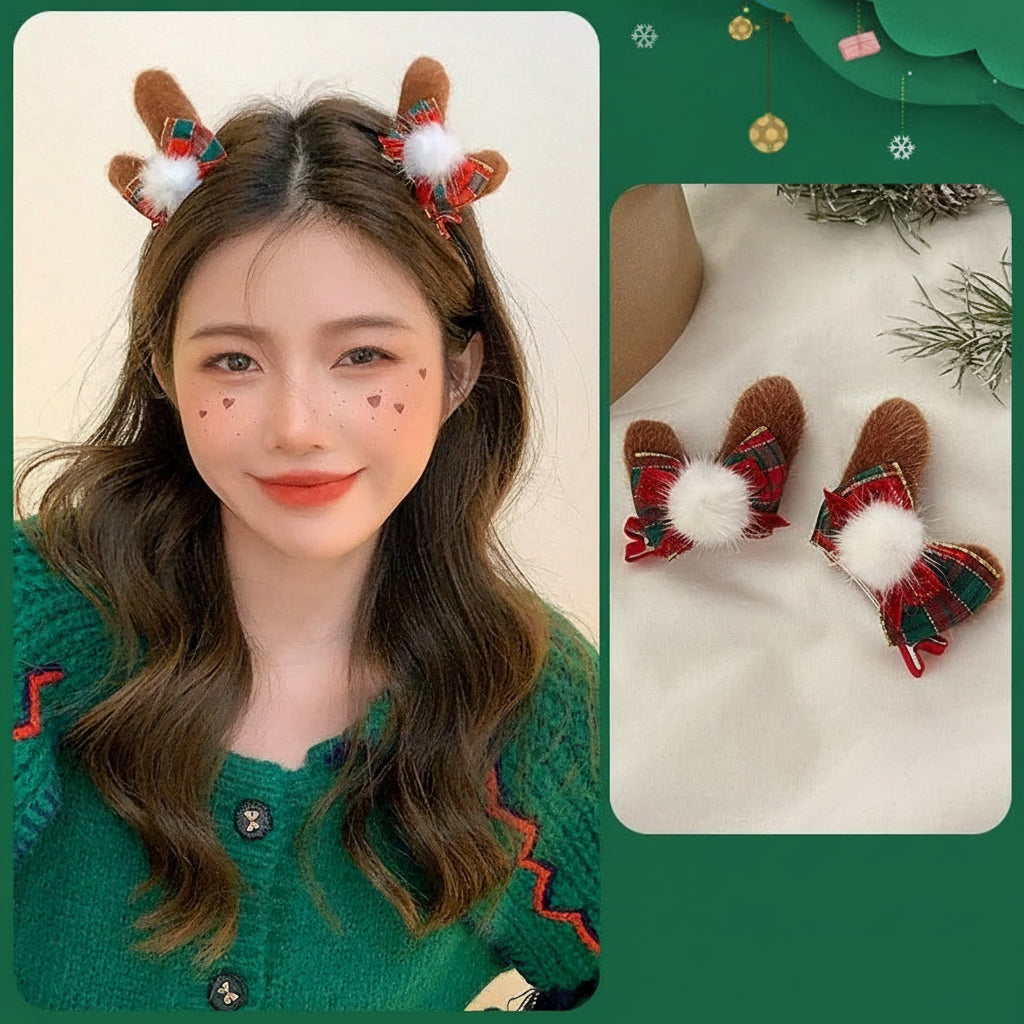Christmas Light-Up Headband – LED Deer Ears Hair Clips & Accessories for Holiday Parties, New Year Celebrations & Cute Festive Gifting