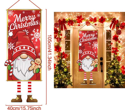 Christmas Hanging Flag Banner -Festive Doorway Decoration for Home, Vibrant Xmas Ornament for Navidad, New Year Celebrations and Winter Holiday Styling