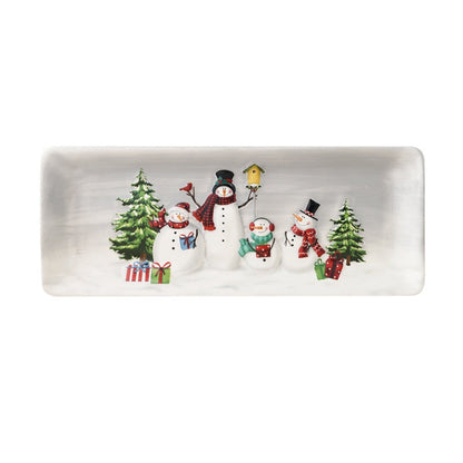 Christmas Snowman Dish & Cutlery Set – Ceramic Plate, Bowl, Storage Jar & Teapot Kitchen Collection for Holiday Meals & Festive Dining