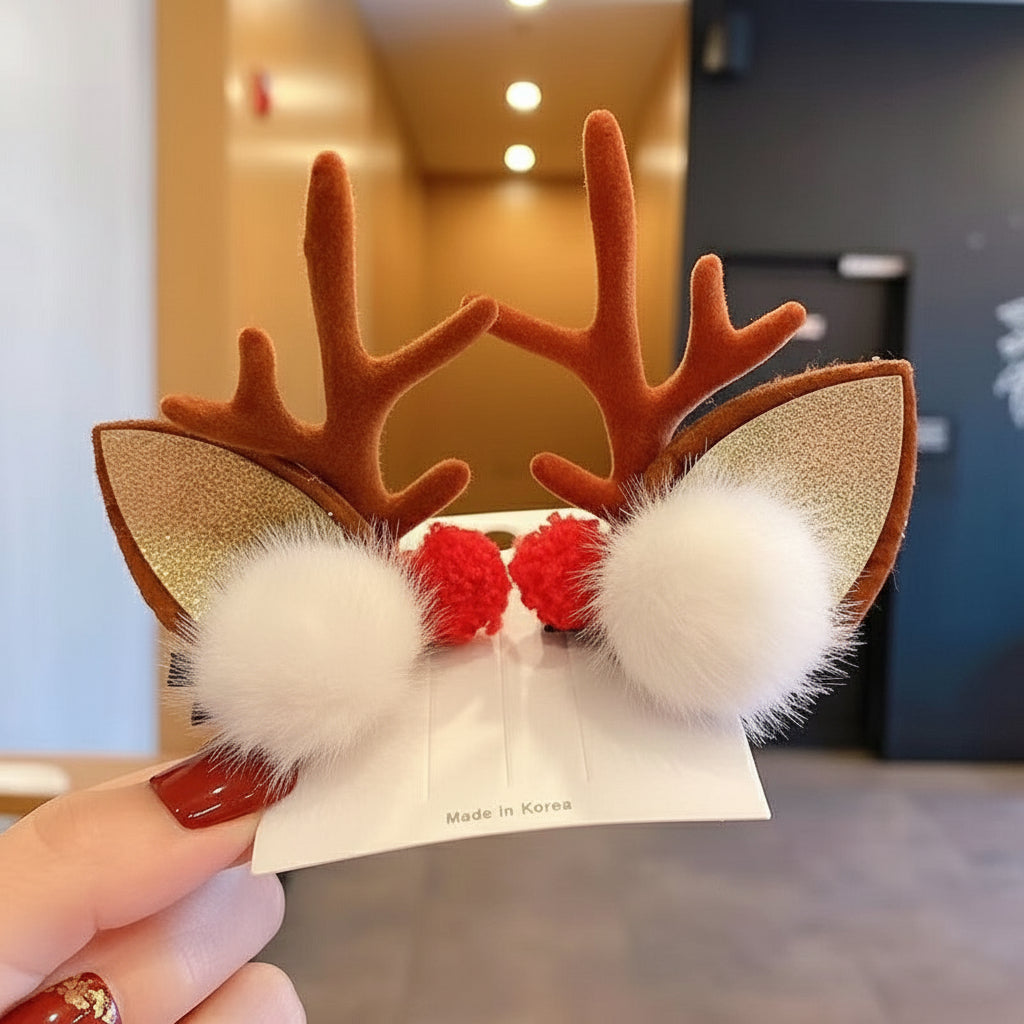 Christmas Light-Up Headband – LED Deer Ears Hair Clips & Accessories for Holiday Parties, New Year Celebrations & Cute Festive Gifting