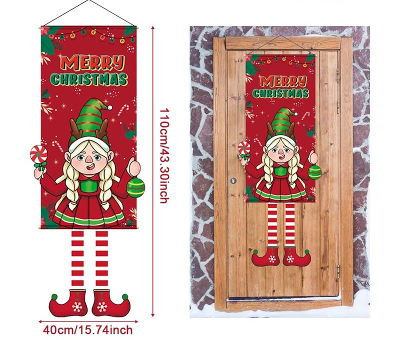 Christmas Hanging Flag Banner -Festive Doorway Decoration for Home, Vibrant Xmas Ornament for Navidad, New Year Celebrations and Winter Holiday Styling
