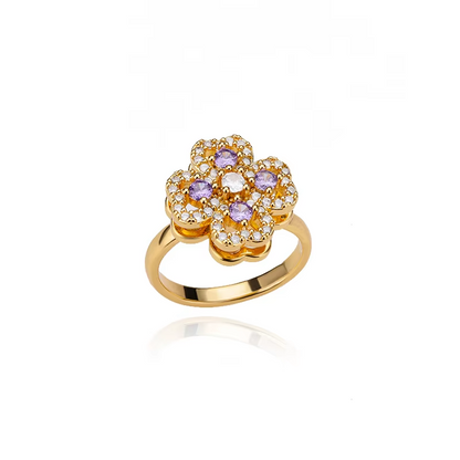 Anti-Stress Sunflower Spinner Ring – Stainless Steel Anxiety Fidget Jewelry for Women with Rotating Sun Star Design Christmas Gift.