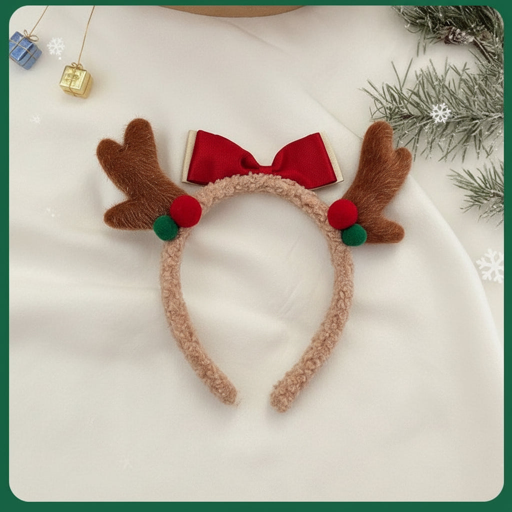 Christmas Light-Up Headband – LED Deer Ears Hair Clips & Accessories for Holiday Parties, New Year Celebrations & Cute Festive Gifting
