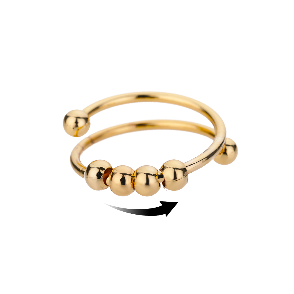 Anti-Stress Sunflower Spinner Ring – Stainless Steel Anxiety Fidget Jewelry for Women with Rotating Sun Star Design Christmas Gift.