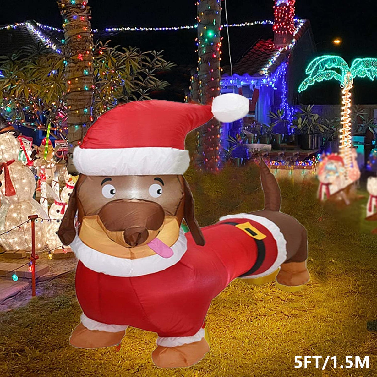 Christmas Inflatable Snowman & Santa - 8FT Giant Outdoor LED Garden Decoration for Holiday Parties, Front Yard Displays, Festive Winter Celebration Decor