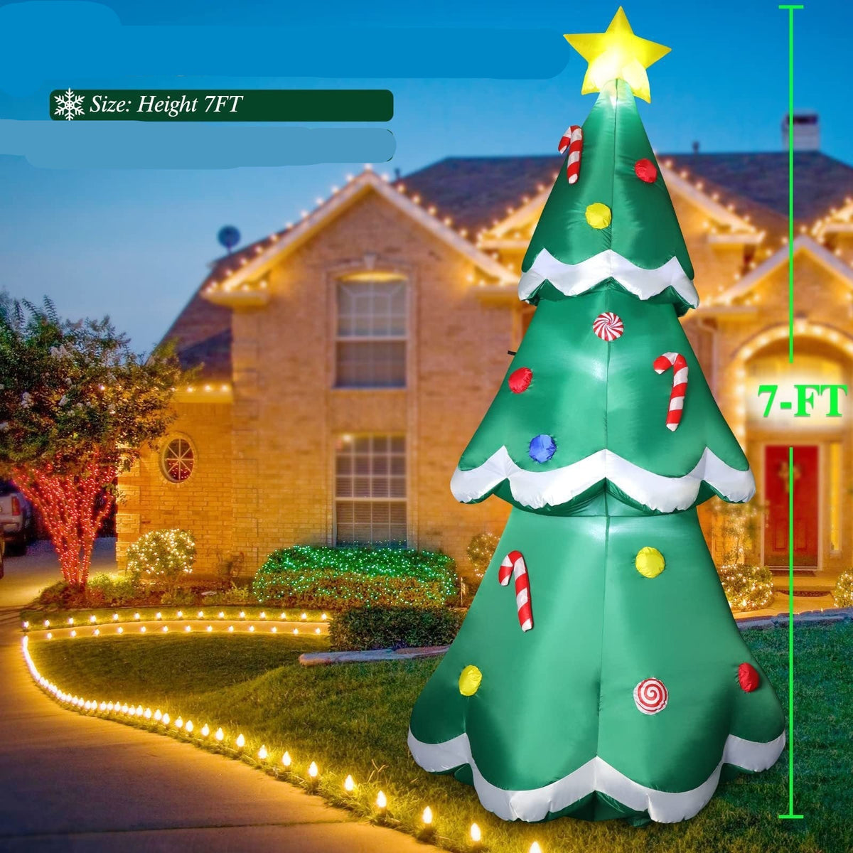 Christmas Inflatable Snowman & Santa - 8FT Giant Outdoor LED Garden Decoration for Holiday Parties, Front Yard Displays, Festive Winter Celebration Decor