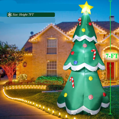 Christmas Inflatable Snowman & Santa - 8FT Giant Outdoor LED Garden Decoration for Holiday Parties, Front Yard Displays, Festive Winter Celebration Decor
