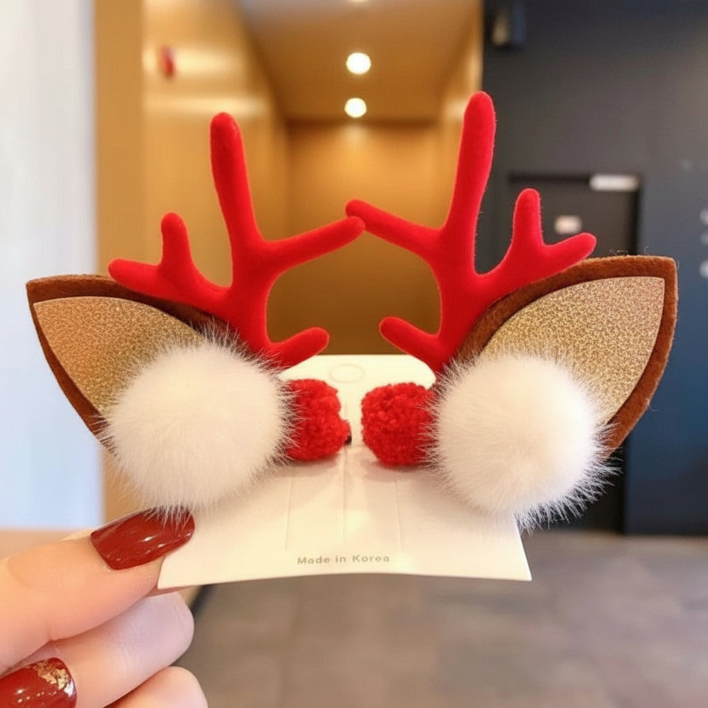 Christmas Light-Up Headband – LED Deer Ears Hair Clips & Accessories for Holiday Parties, New Year Celebrations & Cute Festive Gifting