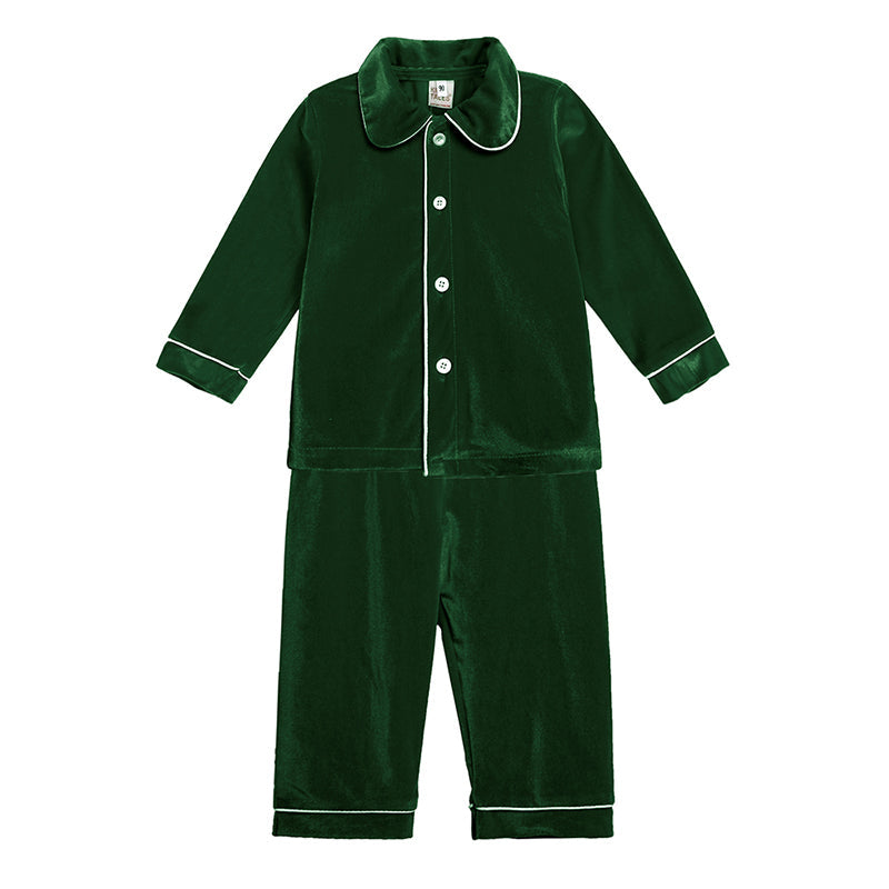 Kids Tales Christmas Pajama Set – Classic Red Velvet and Plaid Family Matching Outfits for Toddlers, Boys, and Girls Holiday Clothing