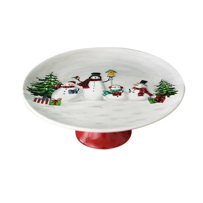Christmas Snowman Dish & Cutlery Set – Ceramic Plate, Bowl, Storage Jar & Teapot Kitchen Collection for Holiday Meals & Festive Dining