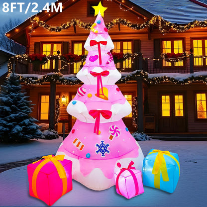 Christmas Inflatable Snowman & Santa - 8FT Giant Outdoor LED Garden Decoration for Holiday Parties, Front Yard Displays, Festive Winter Celebration Decor
