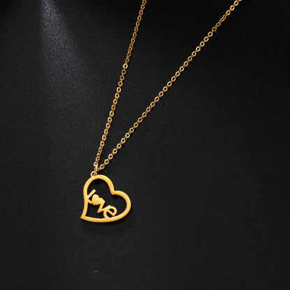Stainless Steel Mama Choker Necklace - Letter Pendant Necklace for Women, Trendy Mother's Day Jewelry Gift for Mom Fashion Accessory