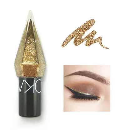 Diamond Shiny Eyeliners & Eyeshadow - Waterproof Glitter Liquid Eye Makeup in Silver and Rose Gold for Sparkling Eye Beauty