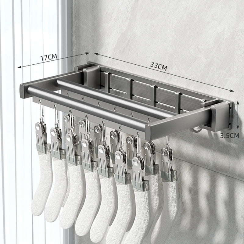 Three-Fold Clothes Drying Rack – Large Laundry Organizer with Rods, Clips for Pants, Towels, Gloves; Space-Saving Design for Indoor or Outdoor Drying