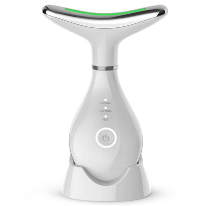 LED Facial Lift Beauty Device – 3-Color Photon Therapy Neck and Face Massager for Tightening and Anti-Aging Care