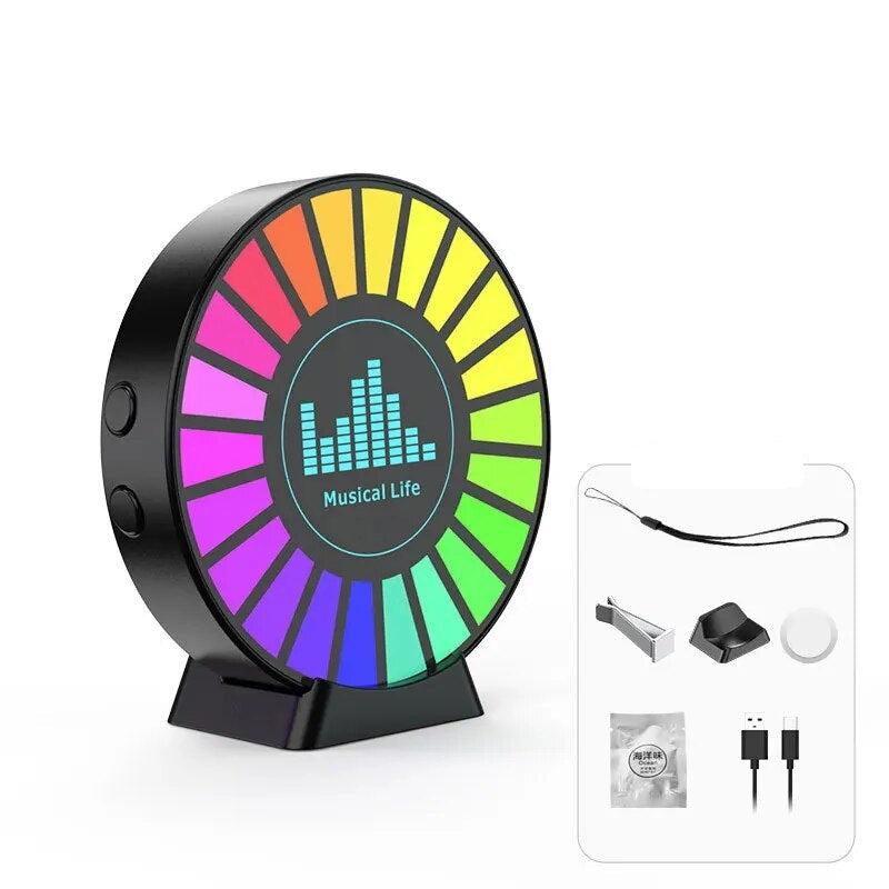 LED Music Rhythm Light – RGB Sound Control Ambient Strip for Car, Home & Party Décor, Adjustable Light Effects