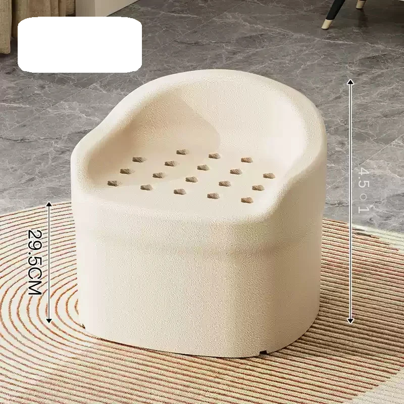 Molded Foam Bath Stool – Wide Curved-Back Shower Seat, in Gray or Cream