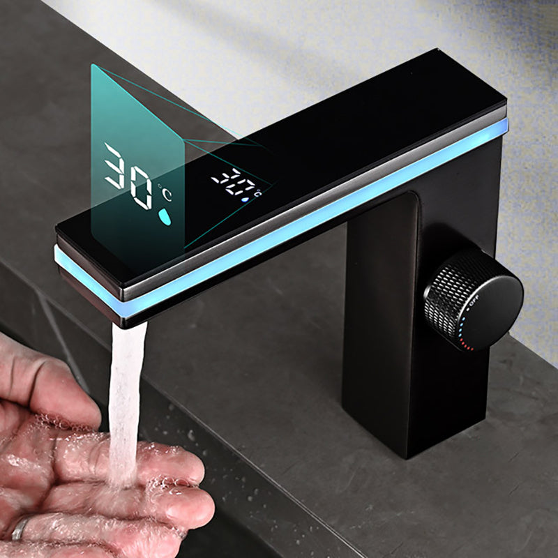 LED Smart Brass Basin Faucet – Deck-Mounted Hot & Cold Water Tap with Digital Display for Modern Bathrooms