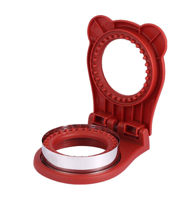 Round Sandwich Cutting Mold – Stainless Steel Bread, Biscuit & Cake Pocket Press with Hand Guard