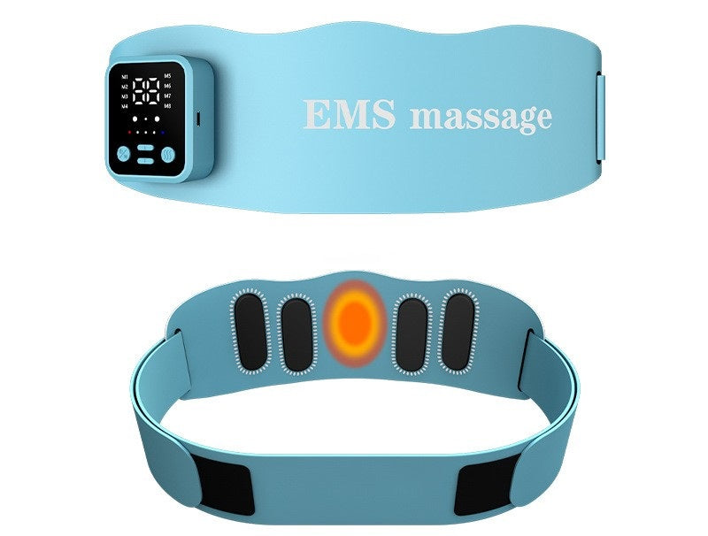 EMS Pulse Abdominal Massager Belt – Heated Waist Support with Vibration for Fat Burn, Muscle Toning, Fitness & Outdoor Workouts