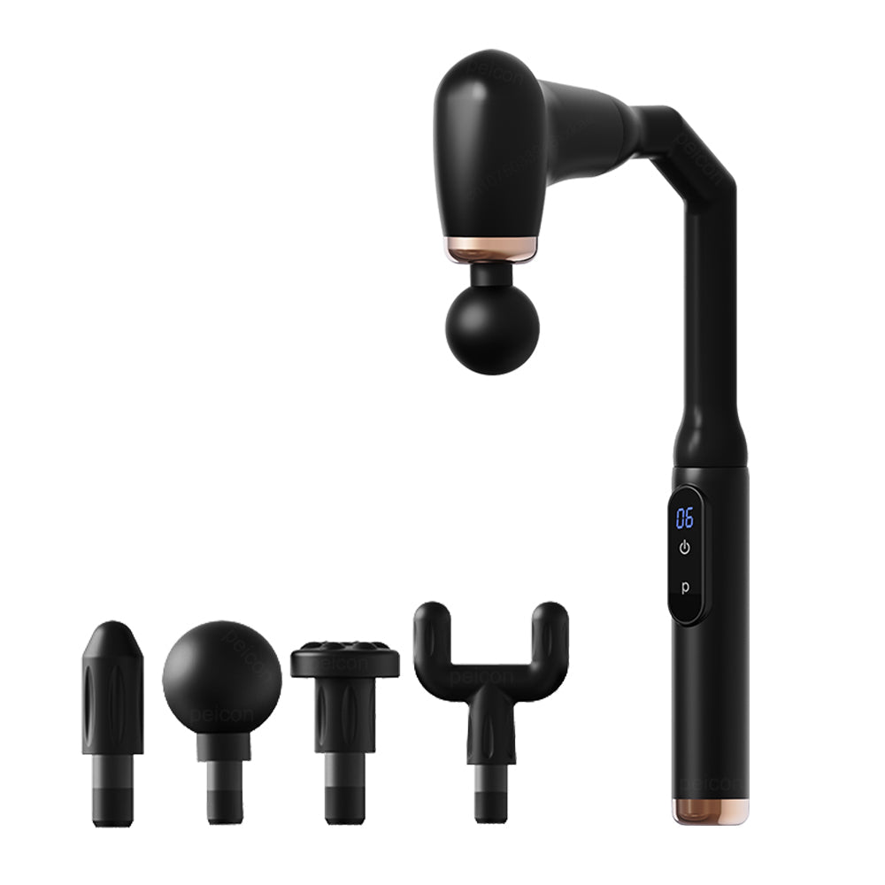 Portable Fascia Massage Gun – Deep Tissue Muscle Massager with Extended Handle & U-Shaped Head for Neck, Back, Shoulder & Leg Relief