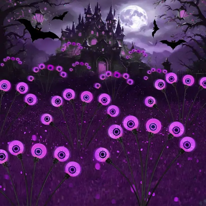 Halloween Eyeball Solar Lights – Pack Firefly Stake Lights with 6 Heads for Garden, Lawn, Patio, Festival Decoration