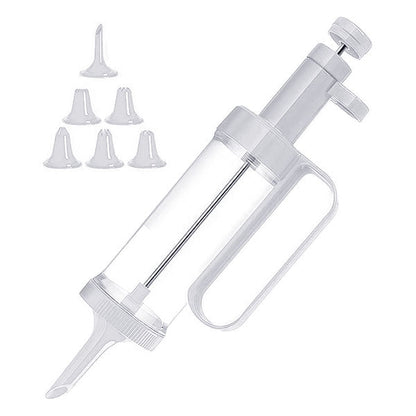 Cake Decorating Gun Kit – Cupcake Icing and Piping Tool with 6 Interchangeable Tips, Easy-to-Use Plastic Baking Kit for Cookies, Pastries, and Cake Decoration