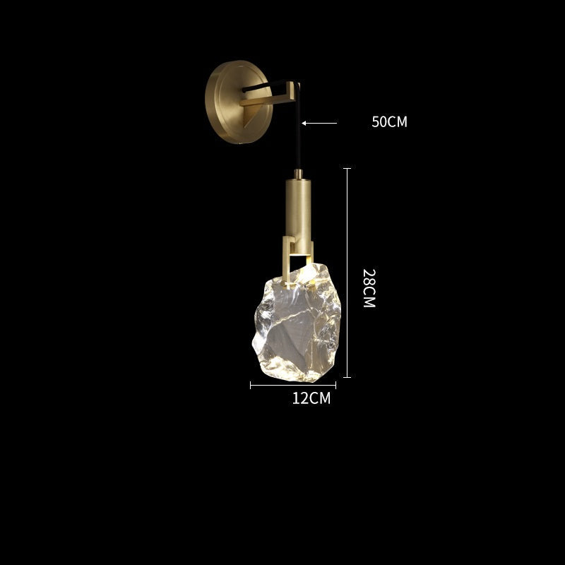 Crystal LED Wall Light – Elegant Water Droplet Design with Copper Finish, Nordic Wandlamp for Bedrooms, Living Rooms, Bathrooms, and Beside Mirrors