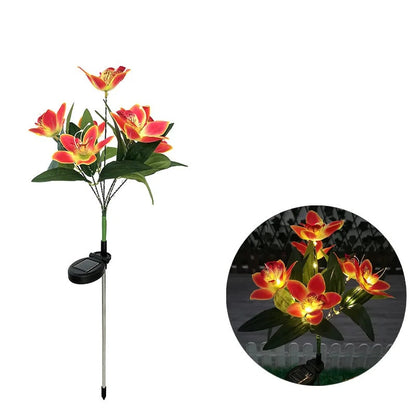 Solar Orchid Flower Lights – LED Outdoor Garden Stake Lights for Yard, Pathway & Landscape Décor
