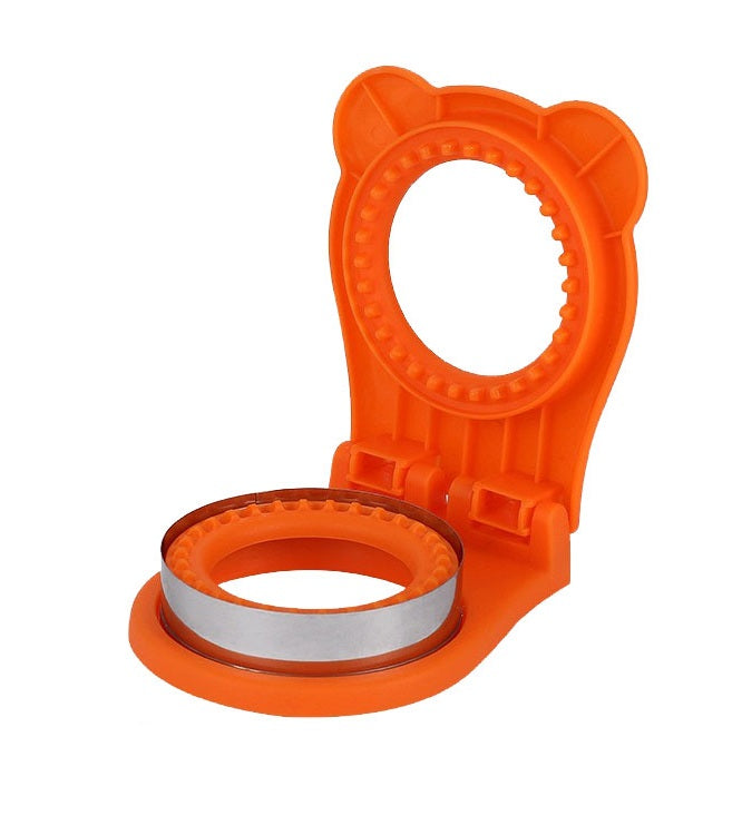 Round Sandwich Cutting Mold – Stainless Steel Bread, Biscuit & Cake Pocket Press with Hand Guard