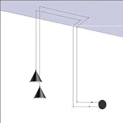 Geometric LED Pendant Light Fixture – Hanging Lamp Decoration US Plug Long Wire Design for Bedside, Table, or Dining Room