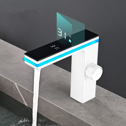 LED Smart Brass Basin Faucet – Deck-Mounted Hot & Cold Water Tap with Digital Display for Modern Bathrooms