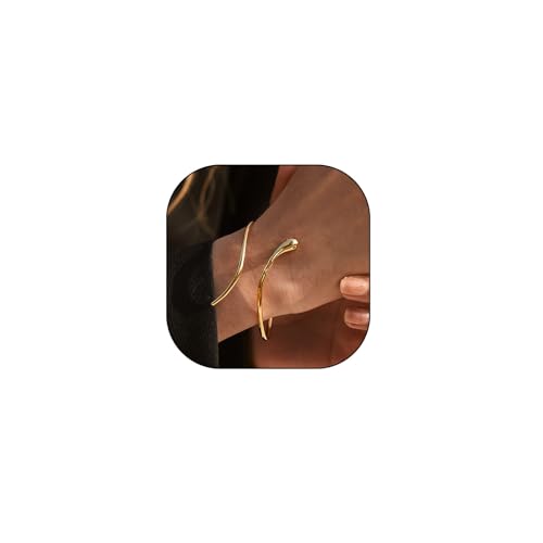 Gold-Plated Snake Bracelet with Green Zircon Eye – Fashionable Animal-Inspired Cuff Bangle for Women, Wedding Jewelry, or Bold Statement Styling