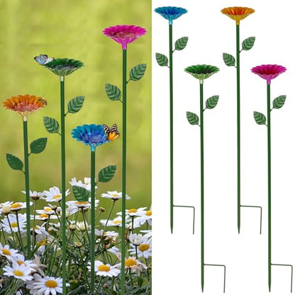 Bee and Butterfly Watering Station Set – 3-Piece Metal Garden Feeder Cups with Flower Shape and Butterfly Bath for Pollinator-Friendly Outdoor Decor
