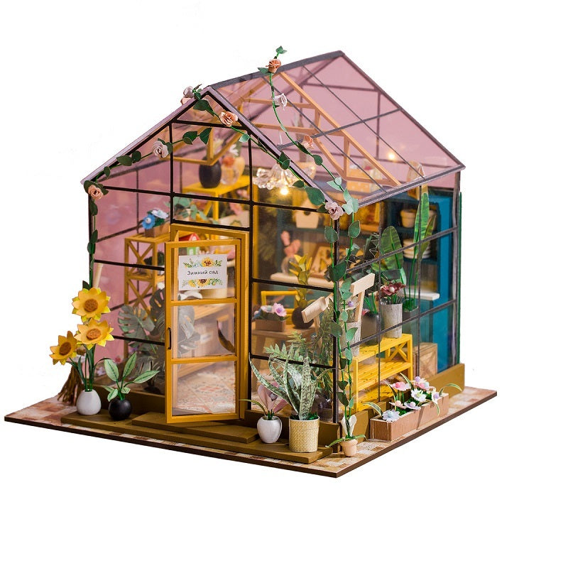 DIY Miniature Butter House Kit – 3D Puzzle with Furniture & Flowers, Handmade Assembly Model for Bedroom Décor
