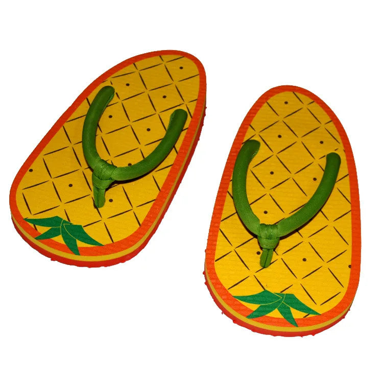 Cute Summer Fruit Flip Flops – Colorful Cartoon Pattern Non-Slip Beach Sandals for Women and Kids Summer Comfort Wear